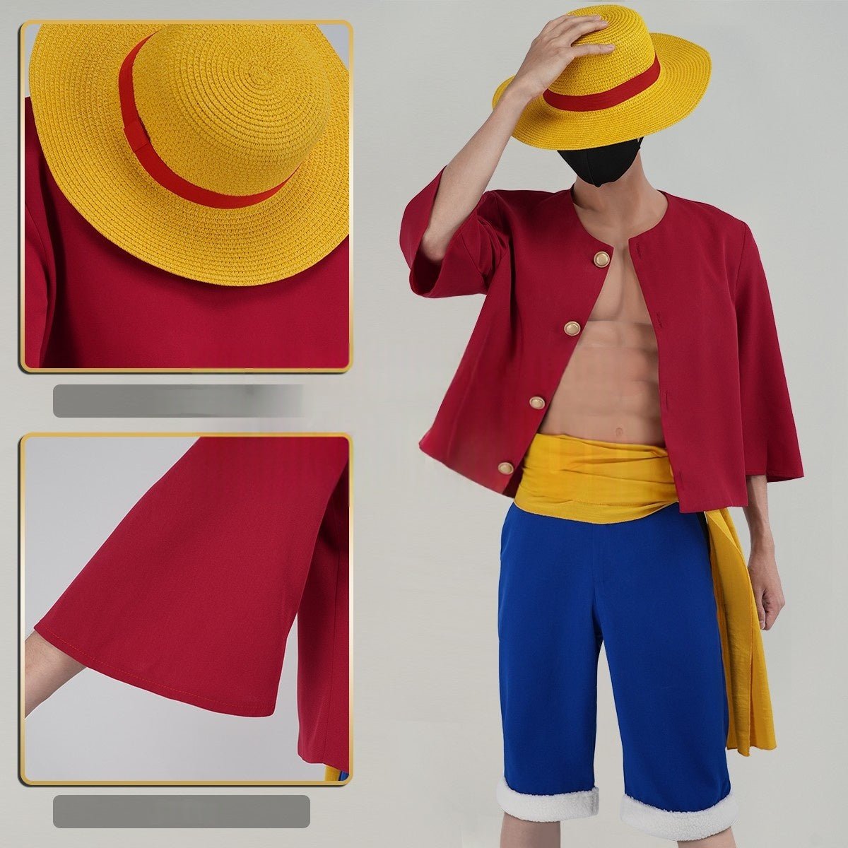 Fantasia de Monkey D. Luffy - Traje Premium de One Piece - Estrela Cosplay