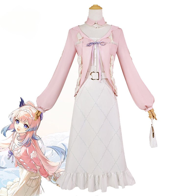 Genshin Impact Sangonomiya Kokomi Nova Pele Traje Cosplay Jogo Genshin Impact Halloween Mulher Casaco Rosa Vestido - Estrela Cosplay