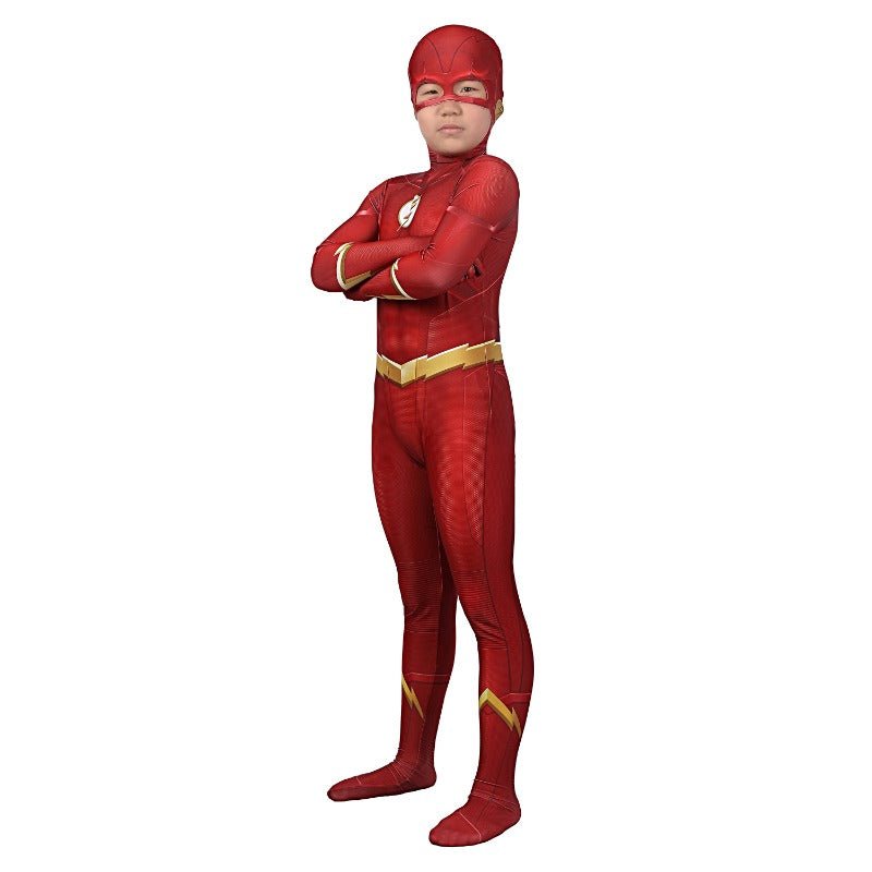 Traje de Cosplay de Barry Allen da Temporada 5 do The Flash - Mascara Impressão 3D Conjunto Completo - Estrela Cosplay