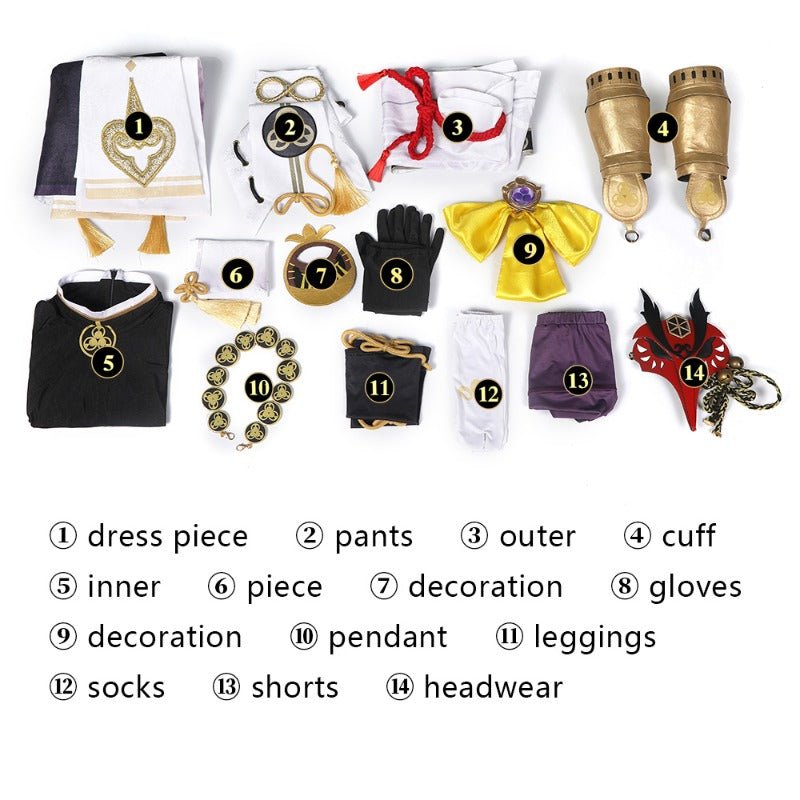 Fantasia de Kujou Sara de Genshin Impact para Halloween e Eventos de Anime - Estrela Cosplay