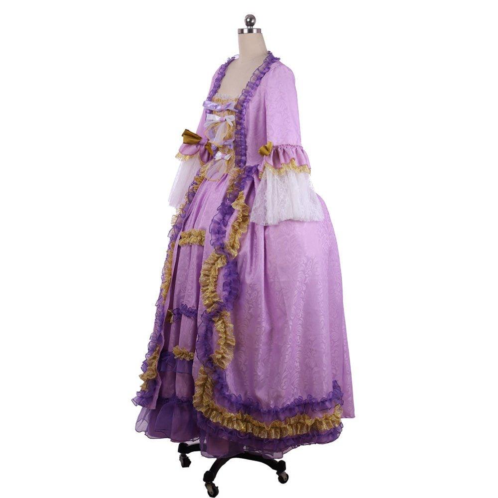 Vestido Rococó Roxo com Estampa Digital - Traje Elegante em Tafetá da Estrela do Cosplay - Estrela Cosplay