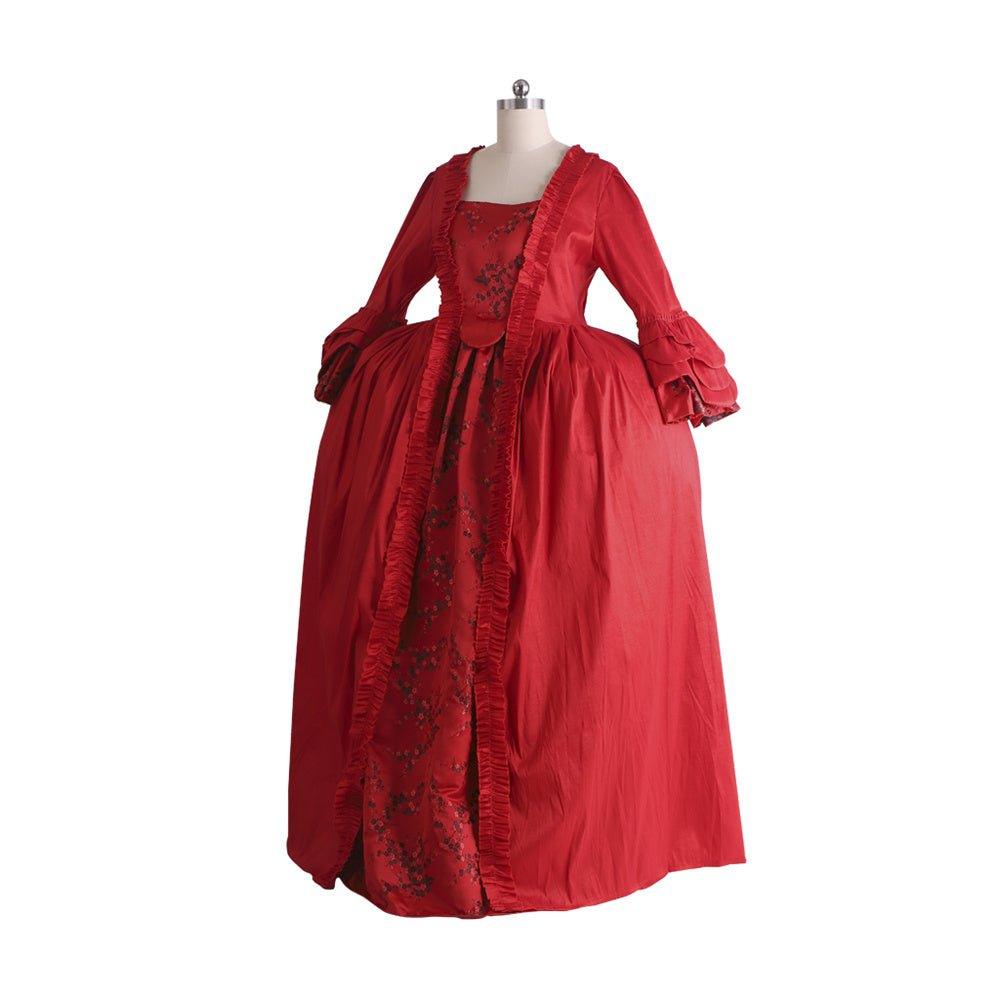 Vestido Rococó Vermelho do Século 18 com Renda - Estilo Majestoso Marie Antoinette da Estrela do Cosplay - Estrela Cosplay