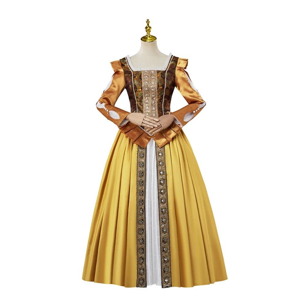 Vestido de Corte Dourado Vitoriano Anna Henrietta Cosplay | Traje Personalizado para Halloween - Estrela Cosplay