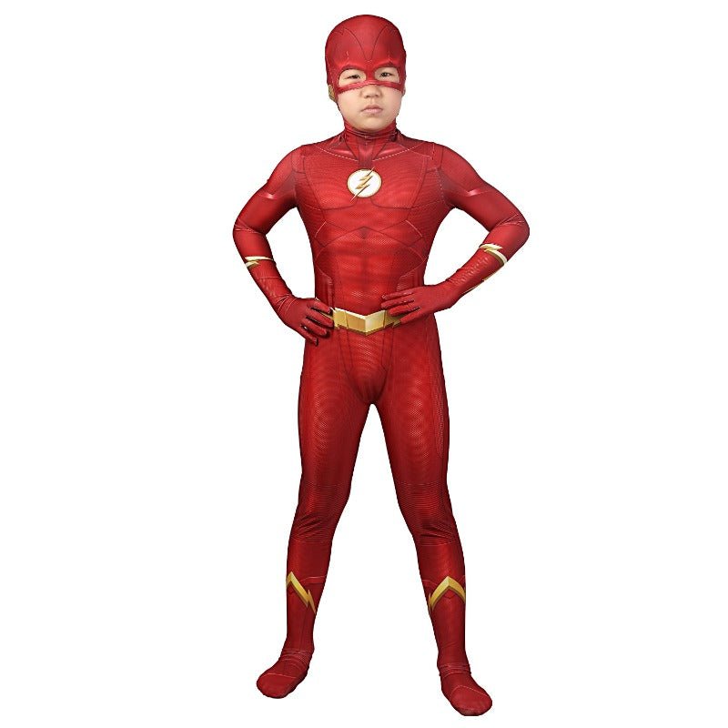 Traje de Cosplay de Barry Allen da Temporada 5 do The Flash - Mascara Impressão 3D Conjunto Completo - Estrela Cosplay