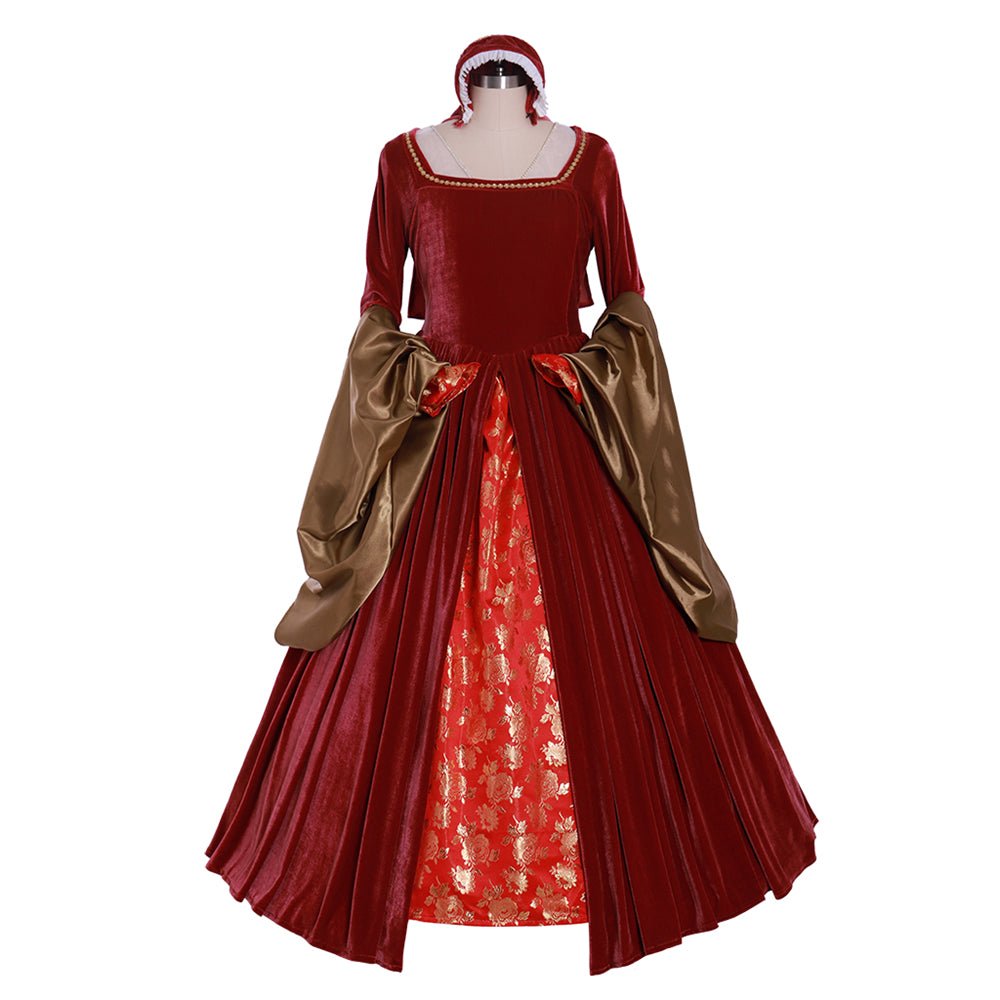 Vestido Vermelho Elizabeth Tudor Anne Boleyn | Traje Cosplay A Outra Boleyn | Vestido Série Tudor - Estrela Cosplay