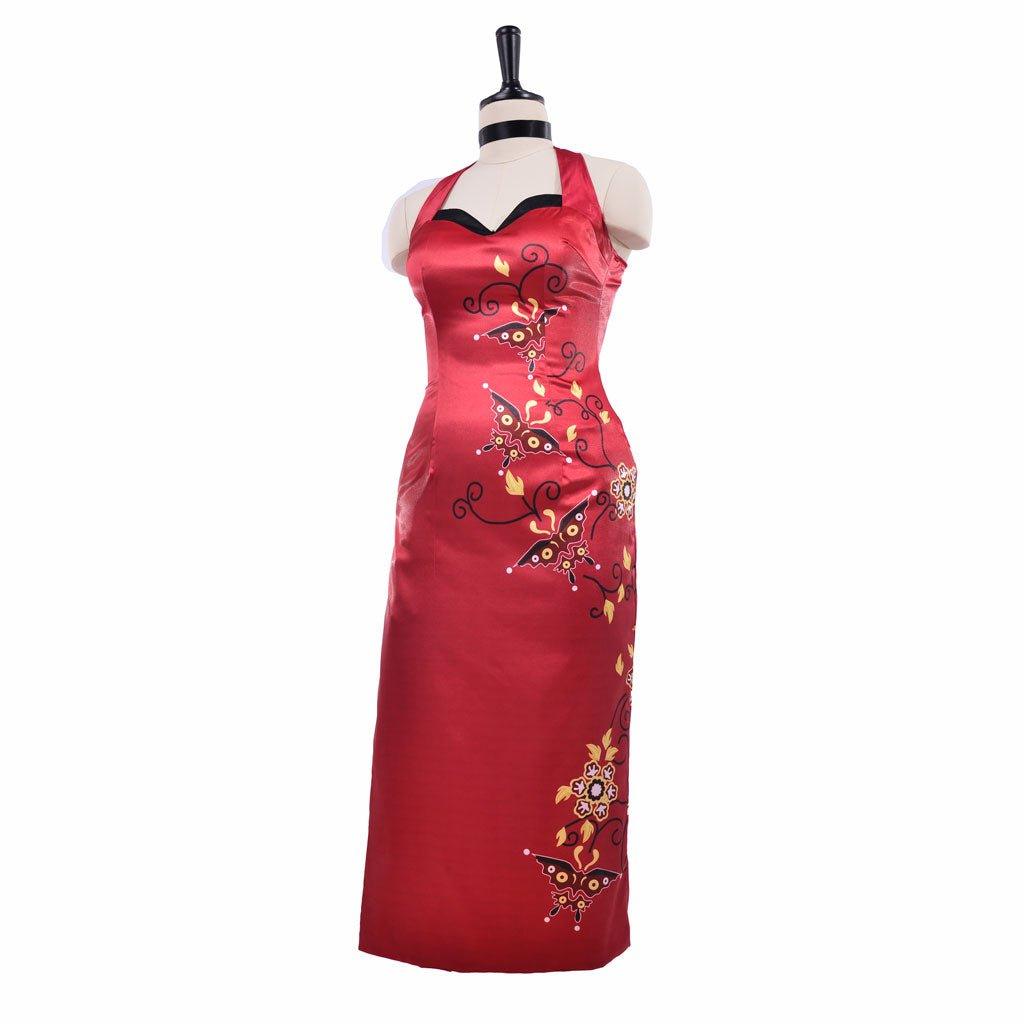 Vestido Cheongsam Vermelho Estampado Ada Wong Cosplay | Resident Evil - Estrela Cosplay