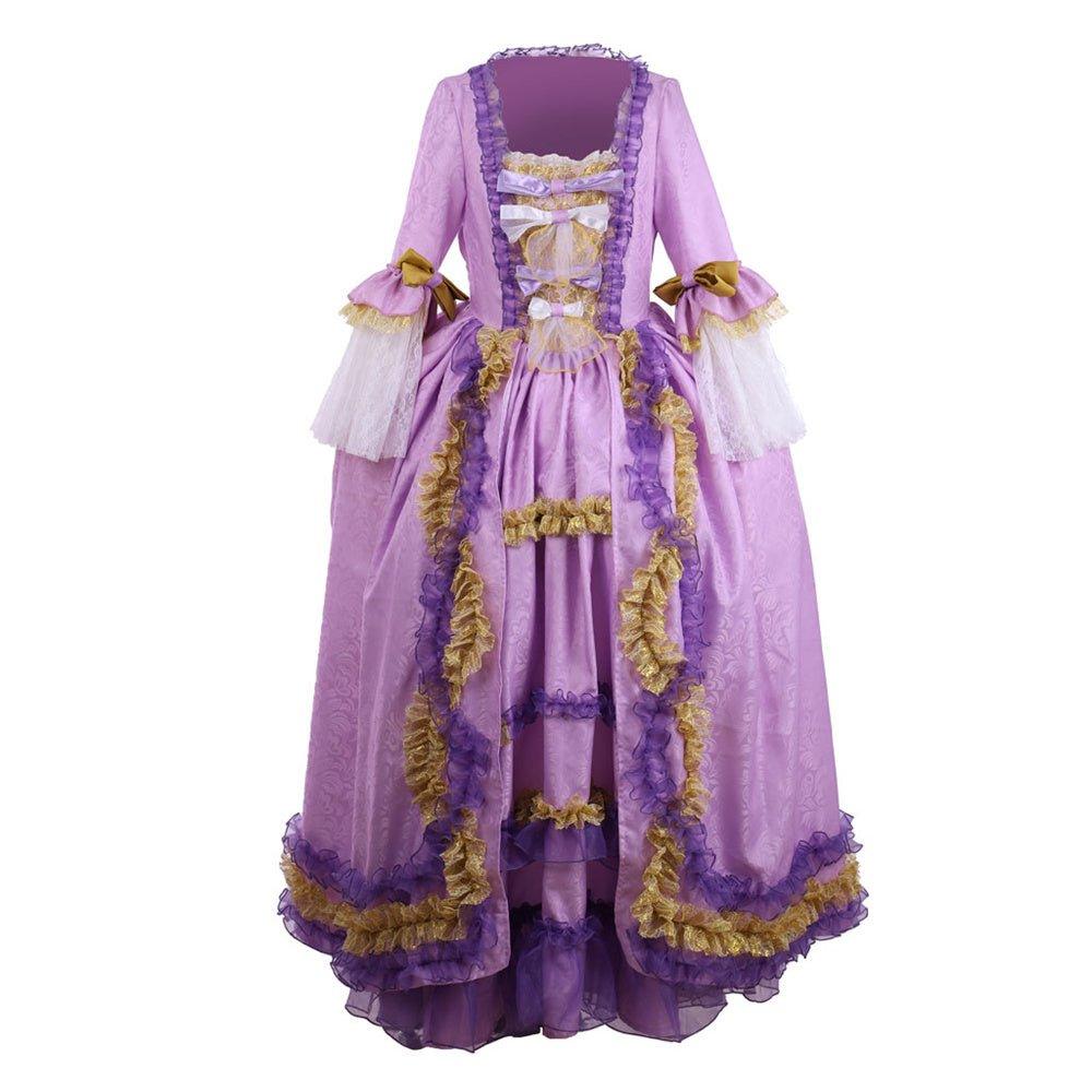 Vestido Rococó Roxo com Estampa Digital - Traje Elegante em Tafetá da Estrela do Cosplay - Estrela Cosplay