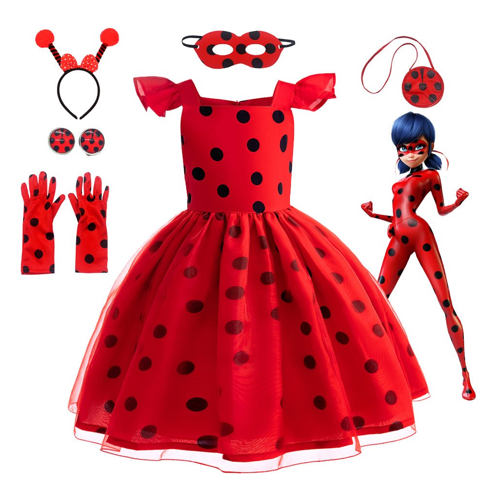 Fantasia de Ladybug para Crianças - Vestido de Cosplay de Ladybug Francesa para Role Play - Estrela Cosplay