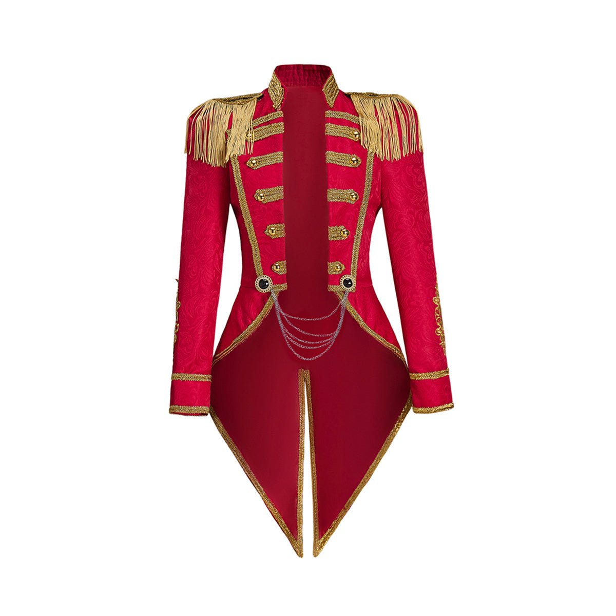 Casaco Oficial Vermelho do Exército Medieval Feminino - Traje de Cosplay para Entusiastas Históricos - Estrela Cosplay