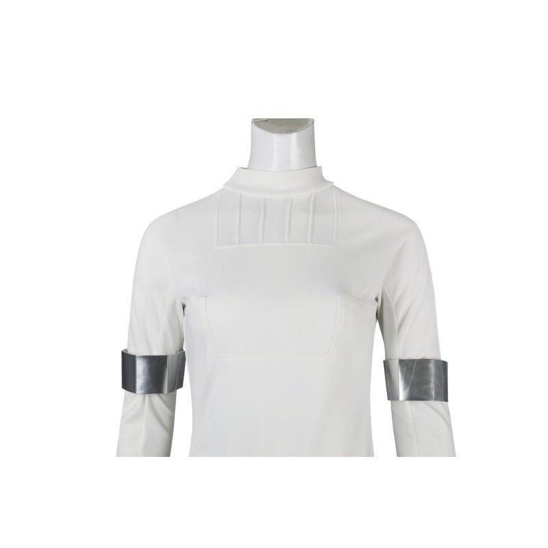 Traje de Cosplay Rainha Amidala Padmé - Roupa de Batalha Branca com Capa para Mulheres - Estrela Cosplay