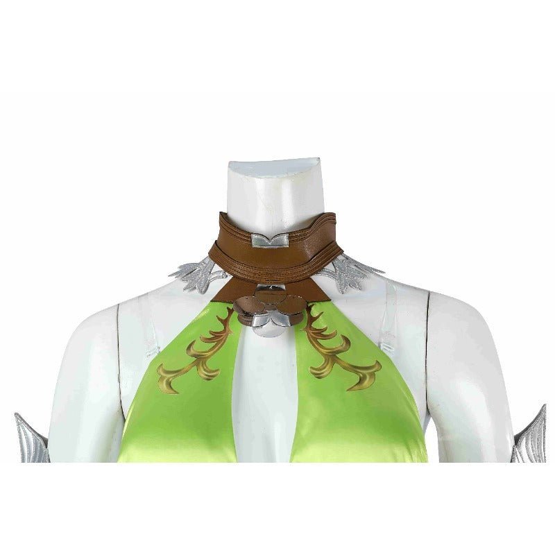 Fantasia FF14 Nophica - Vestido Longo Verde para Halloween e Festas - Estrela Cosplay
