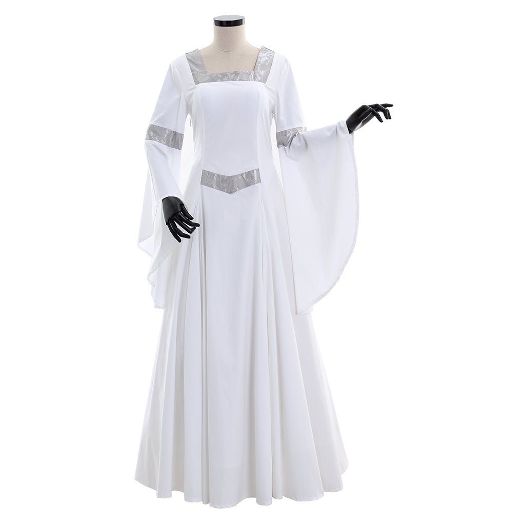 Vestido Medieval Branco Princesa Renascença Traje Cosplay Casamento Retro - Estrela Cosplay