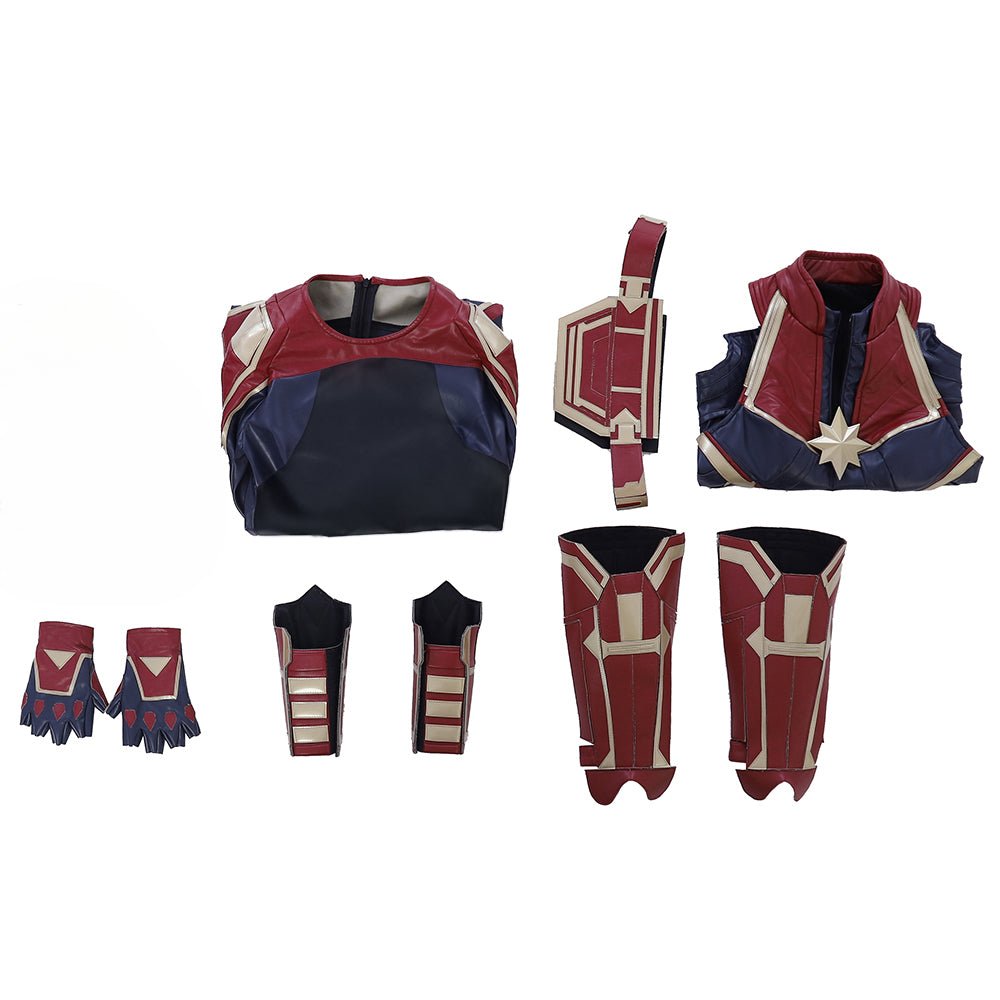 Traje de Cosplay da Capitã Marvel Versão Vermelha - Roupa da Capitã Marvel (Carol Danvers) do Filme - Estrela Cosplay