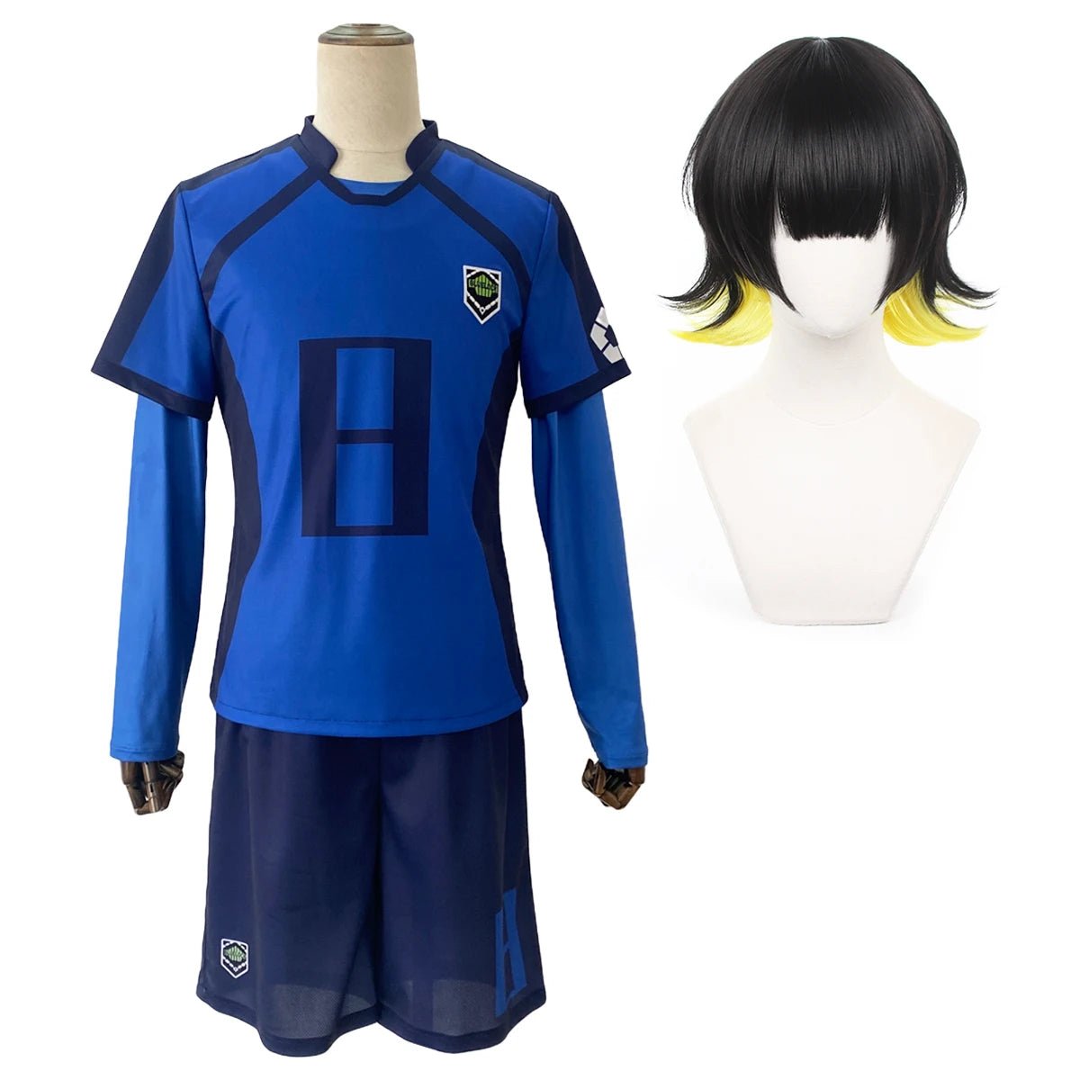Fantasia e Peruca de Cosplay de Blue Lock - Isagi Bachira, Chigiri Nagi, Rin Sae, Itoshi Kaiser, Reo Hiori, Barou Shidou, Niko Yukimiya - Estrela Cosplay