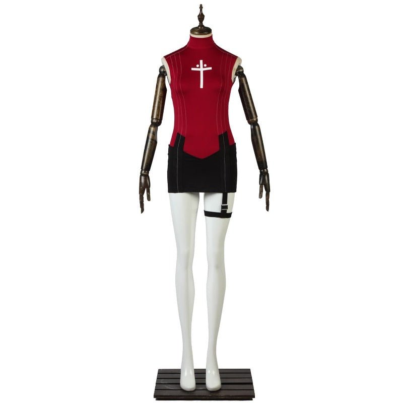 Conjunto de Cosplay Tohsaka Rin de Fate Stay Night - Camisa Vermelha, Saia, Peruca e Acessórios - Estrela Cosplay