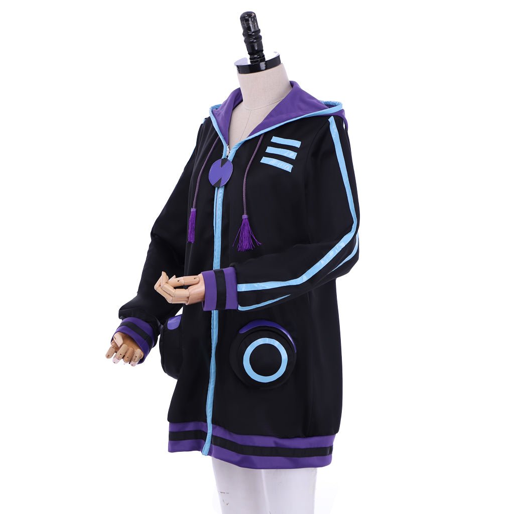 Jaqueta de Capuz Purple Heart Netune - Cosplay Hyperdimension Neptunia Preto - Estrela Cosplay