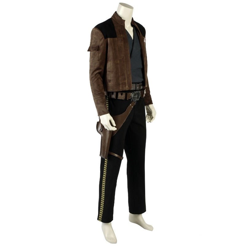 Fantasia de Han Solo - Casaco de Camurça, Cinto de Couro e Coldre Conjunto Completo para Cosplay - Estrela Cosplay