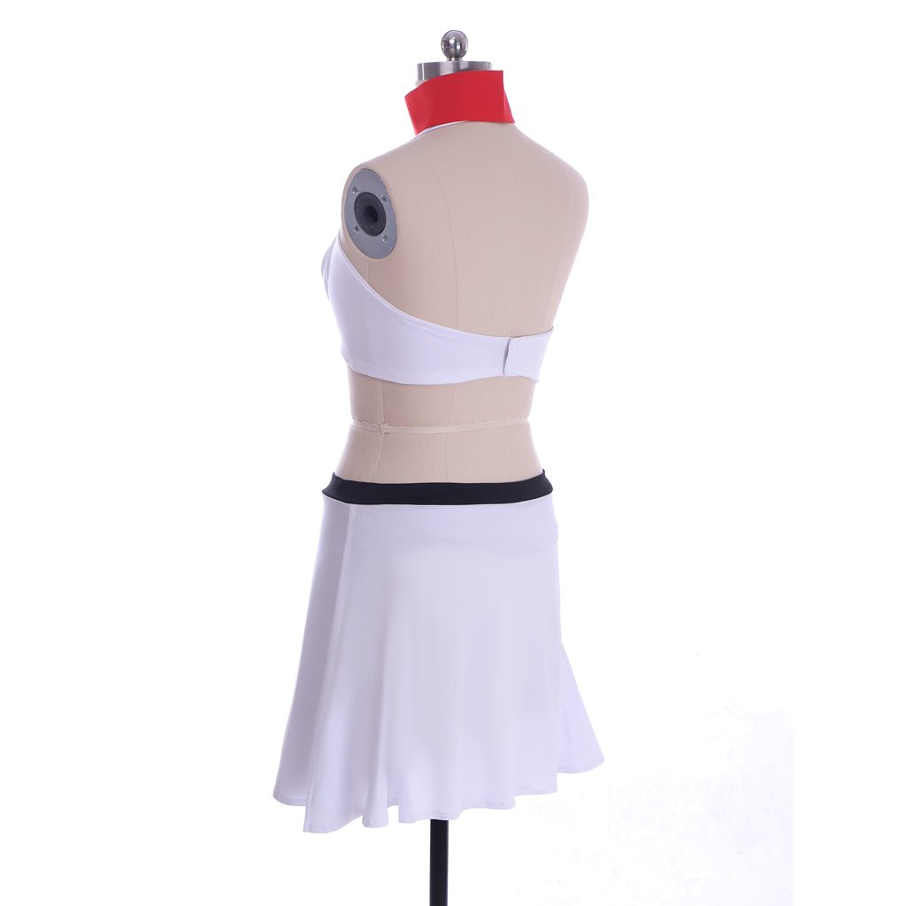Conjunto de Biquíni Cosplay Ty Lee de Avatar: A Lenda de Aang – Top Branco e Mini Saia - Estrela Cosplay