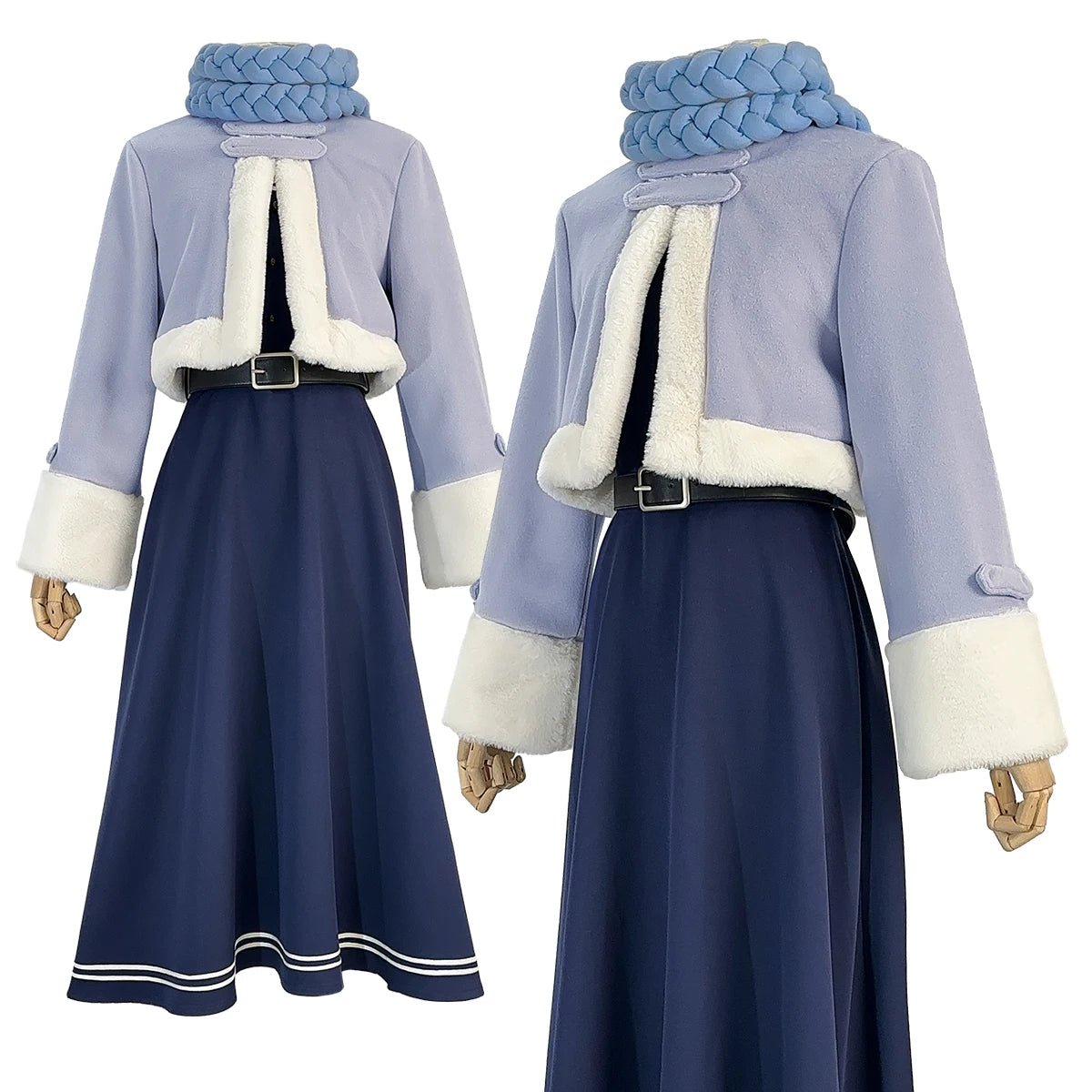 Fantasia de Cosplay Fern de Frieren: Além da Jornada - Peruca, Casaco de Inverno e Vestido - Estrela Cosplay