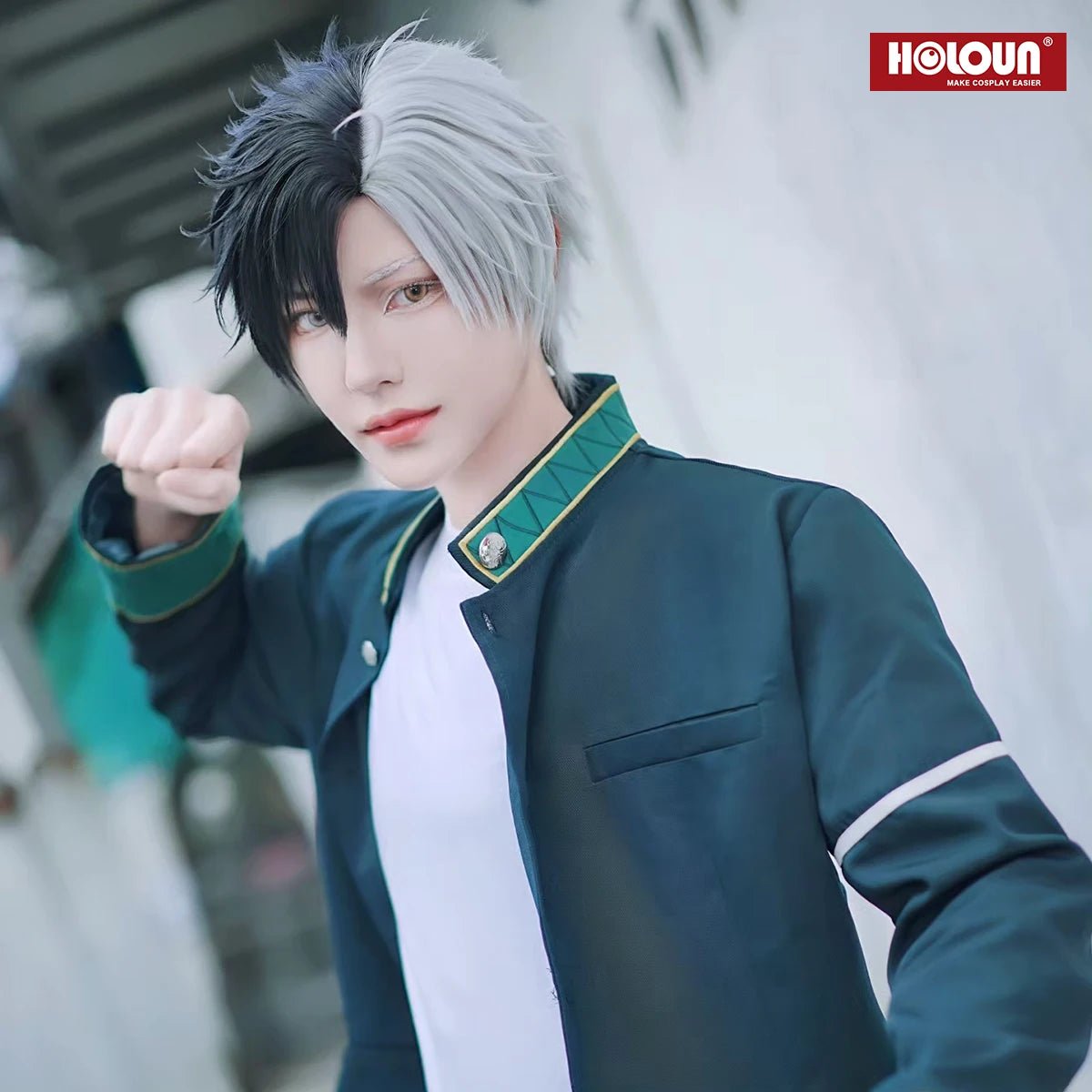 Fantasia de Cosplay Haruka Sakura de Wind Breaker - Peruca, Uniforme Escolar, Casaco, Calça e Camiseta Branca para Convenções - Estrela Cosplay