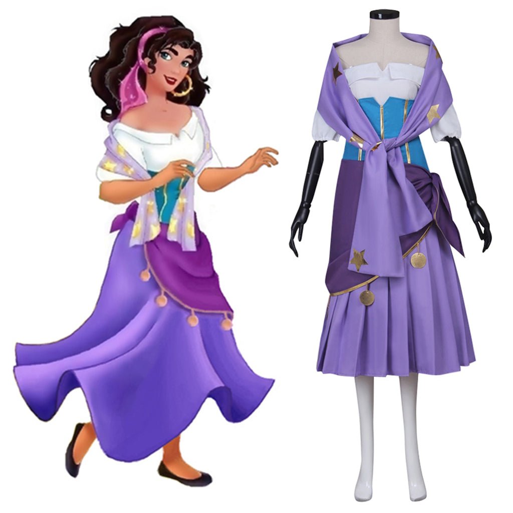 NOVO! Traje de Cosplay Esmeralda | O Corcunda de Notre-Dame Disney para Halloween e Eventos de Cosplay - Estrela Cosplay