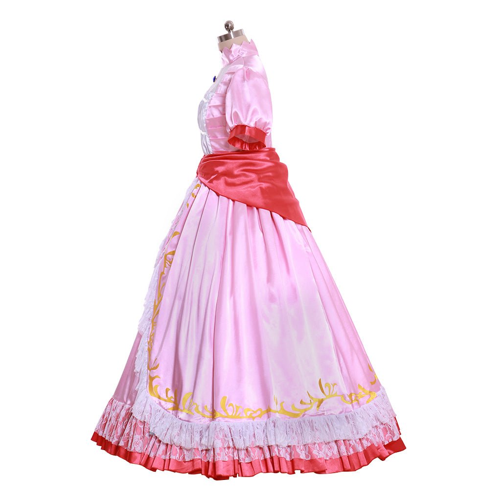Vestido de Baile Princesa Peach Cosplay | Traje Feminino para Halloween e Festas Temáticas - Estrela Cosplay