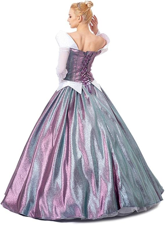 Vestido de Cosplay Princesa Aurora Adulto - Vestido de Baile com Mudança de Cor - Estrela Cosplay