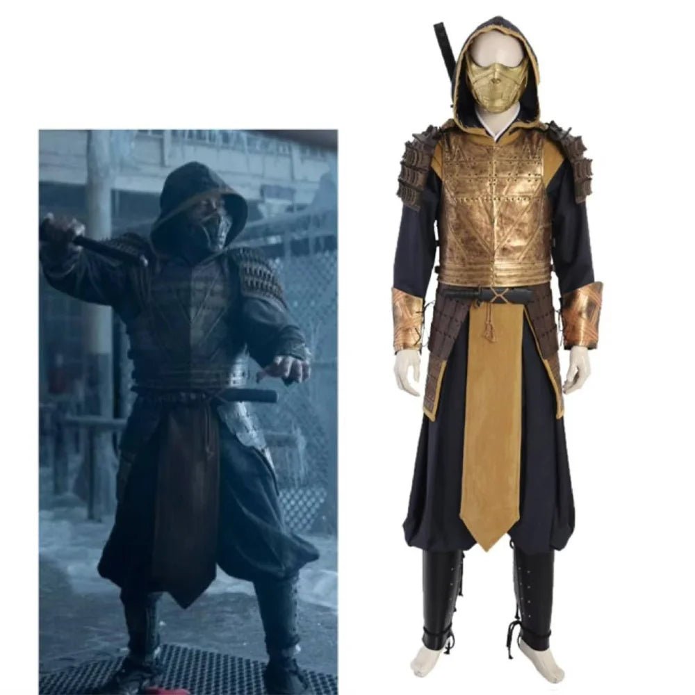 Fantasia de Cosplay Scorpion Hanzo Hasashi de Mortal Kombat para Halloween e Festas - Estrela Cosplay