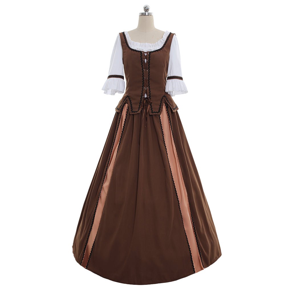 Vestido de Baile Medieval Aristocrático Feito Sob Medida Traje Vitoriano Vestido Gótico Verde para Vampiro Halloween e Carnaval - Estrela Cosplay