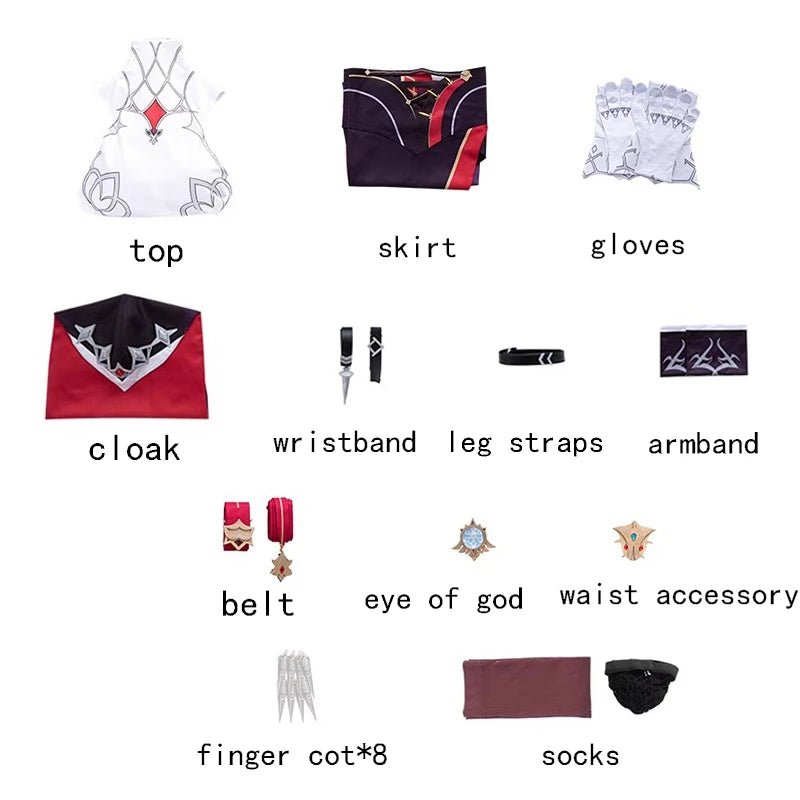 Fantasia Rosaria Cosplay do Jogo Genshin Impact Vestido para Mulher - Estrela Cosplay