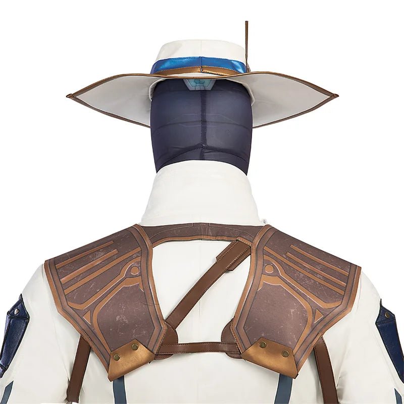 Fantasia de Cosplay de Cypher do Valorant | Conjunto Completo com Chapéu, Casaco, Calças e Acessórios para Halloween e Festas - Estrela Cosplay