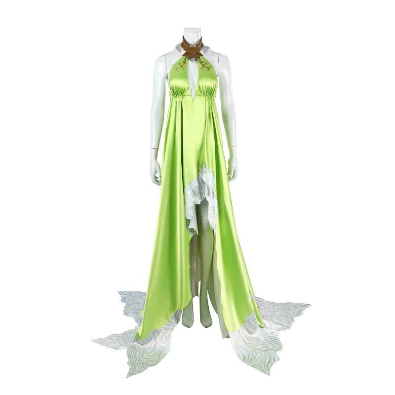 Fantasia FF14 Nophica - Vestido Longo Verde para Halloween e Festas - Estrela Cosplay