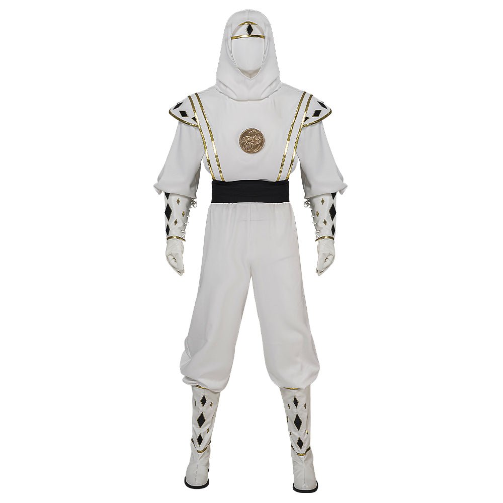 Traje de Cosplay Ninja Ranger Branco Power Rangers Tommy Oliver - Estrela Cosplay