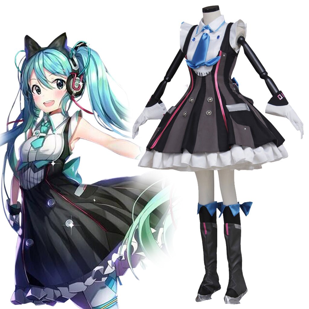 Fantasia de Cosplay Hatsune Miku Magic Future 2016 com Sapatos e Fones de Ouvido - Estrela Cosplay