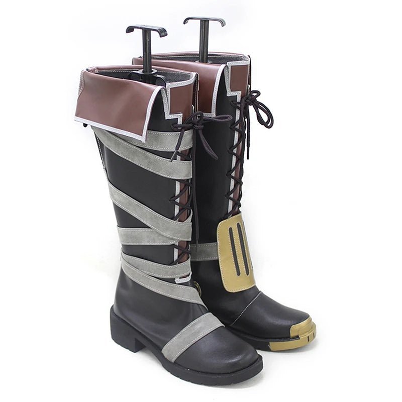 Botas Altas de Cosplay Vi do Jogo LOL - Botas Pretas Elegantes para Homens e Mulheres - Estrela Cosplay