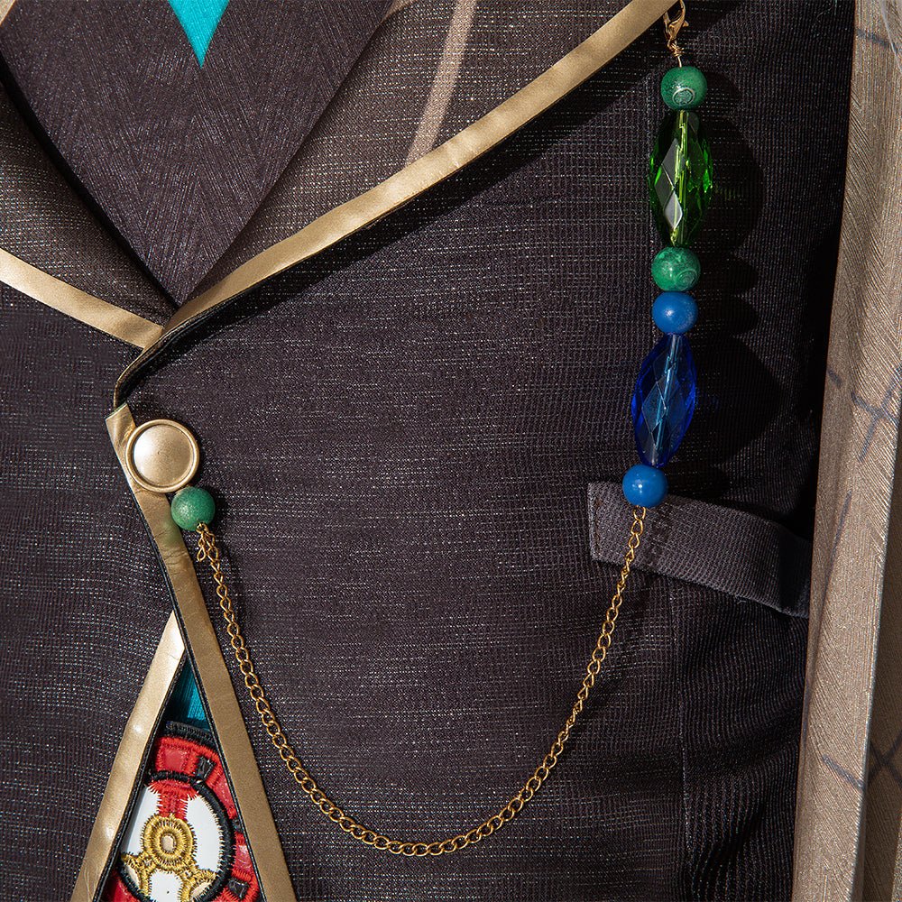 Conjunto de Peruca e Brincos Aventurine Honkai Star Rail | Acessórios de Cosplay para Homens - Estrela Cosplay