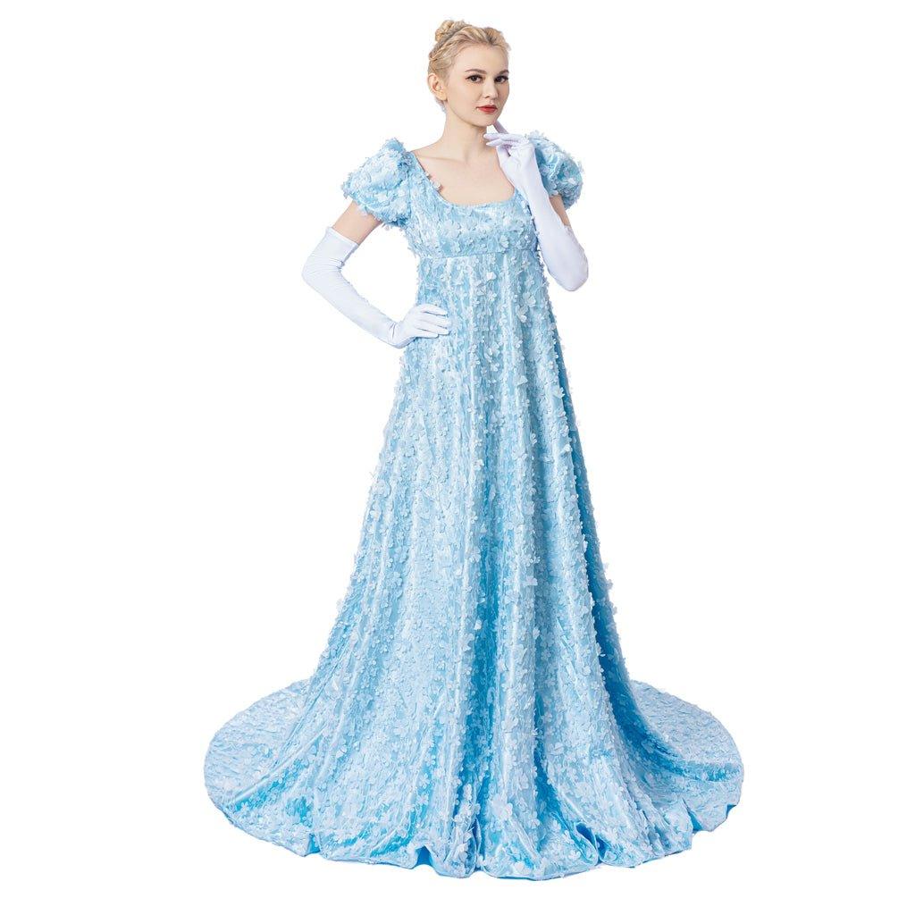 Vestido Azul Daphne Cosplay - Elegância da Regência Encontra Sofisticação Vitoriana - Estrela Cosplay