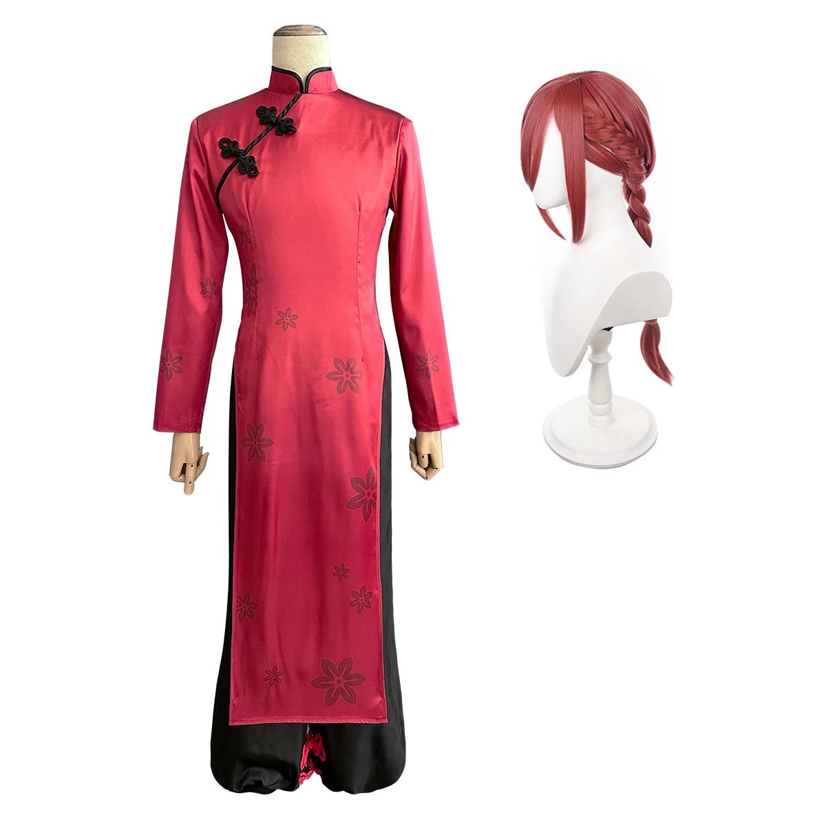 Traje de Cosplay Chigiri do Anime Blue Lock - Kung Fu Vermelho com Peruca de Fibras Sintéticas Ajustável - Estrela Cosplay
