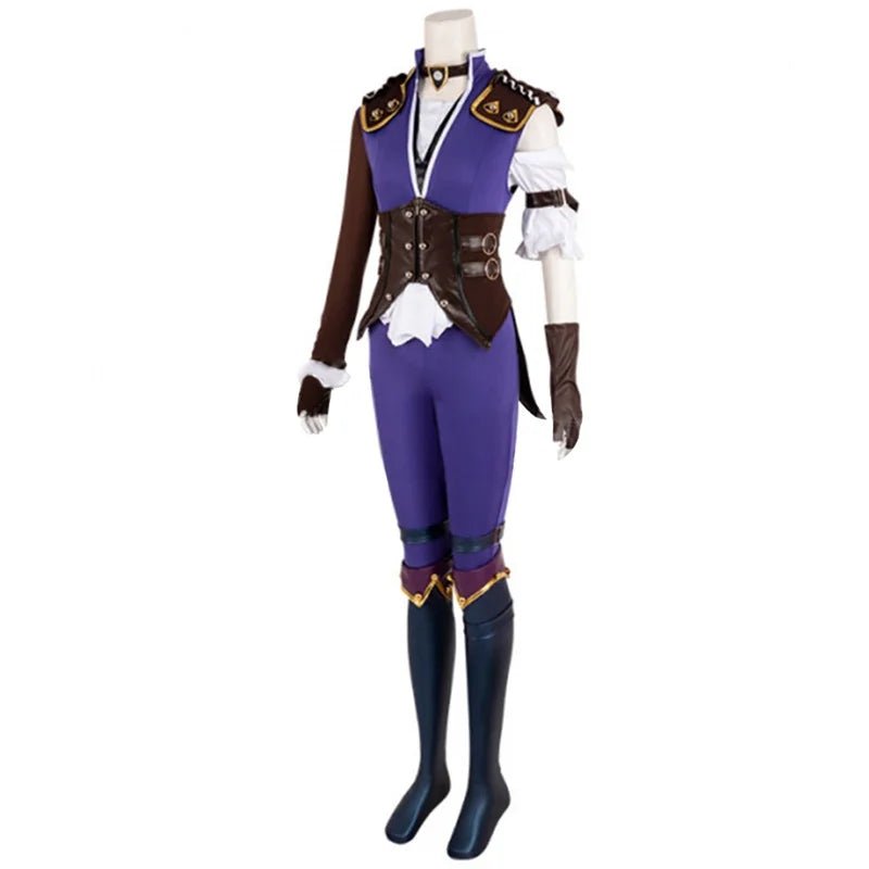 Fantasia Caitlyn Violet Batalha de Duas Cidades de League of Legends - Traje de Cosplay Feminino - Estrela Cosplay
