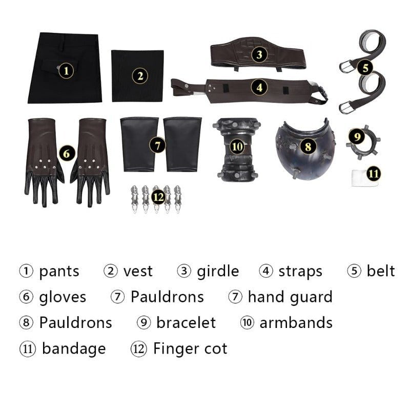 Fantasia FF VII Renascimento Cloud Strife com Peruca e Traje para Halloween e Carnaval - Estrela Cosplay