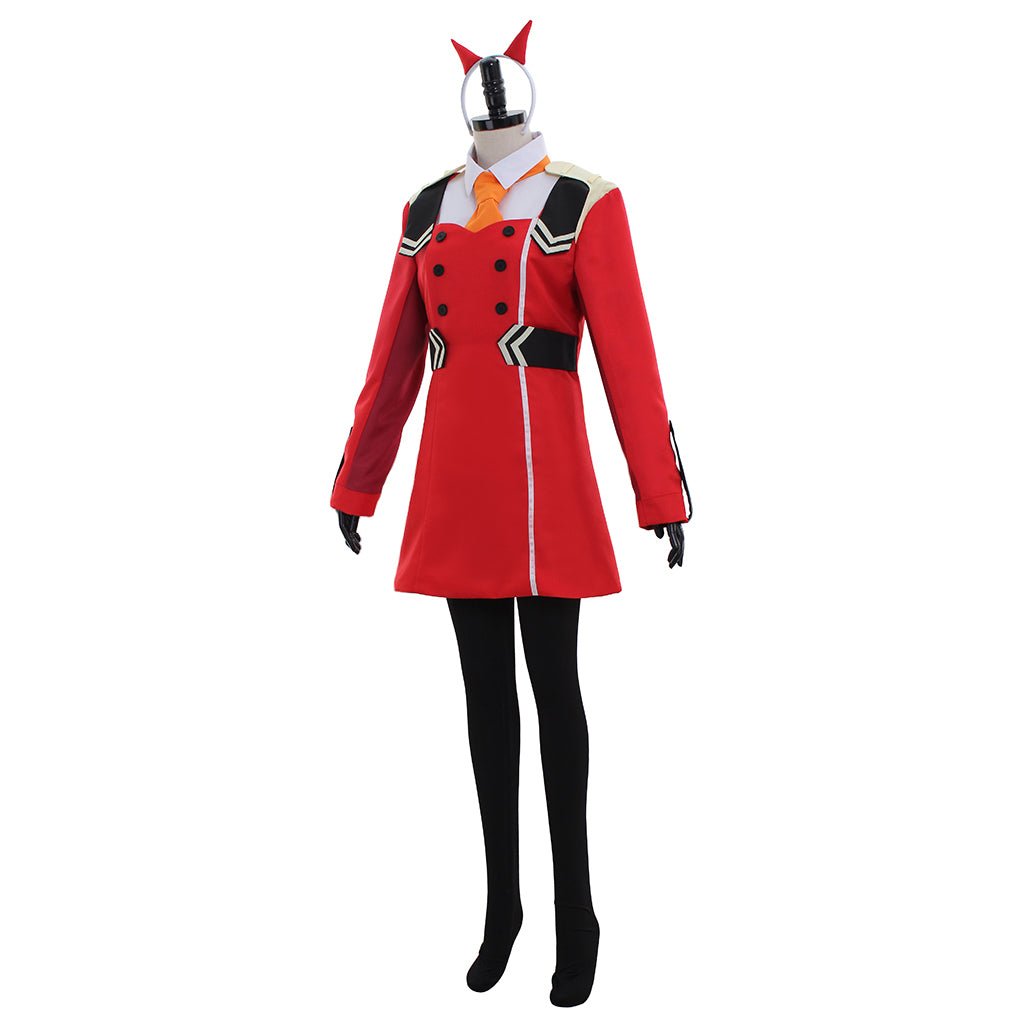 Fantasia de Cosplay Zero Two Code:002 de DARLING in the FRANXX - Vestido Vermelho - Estrela Cosplay