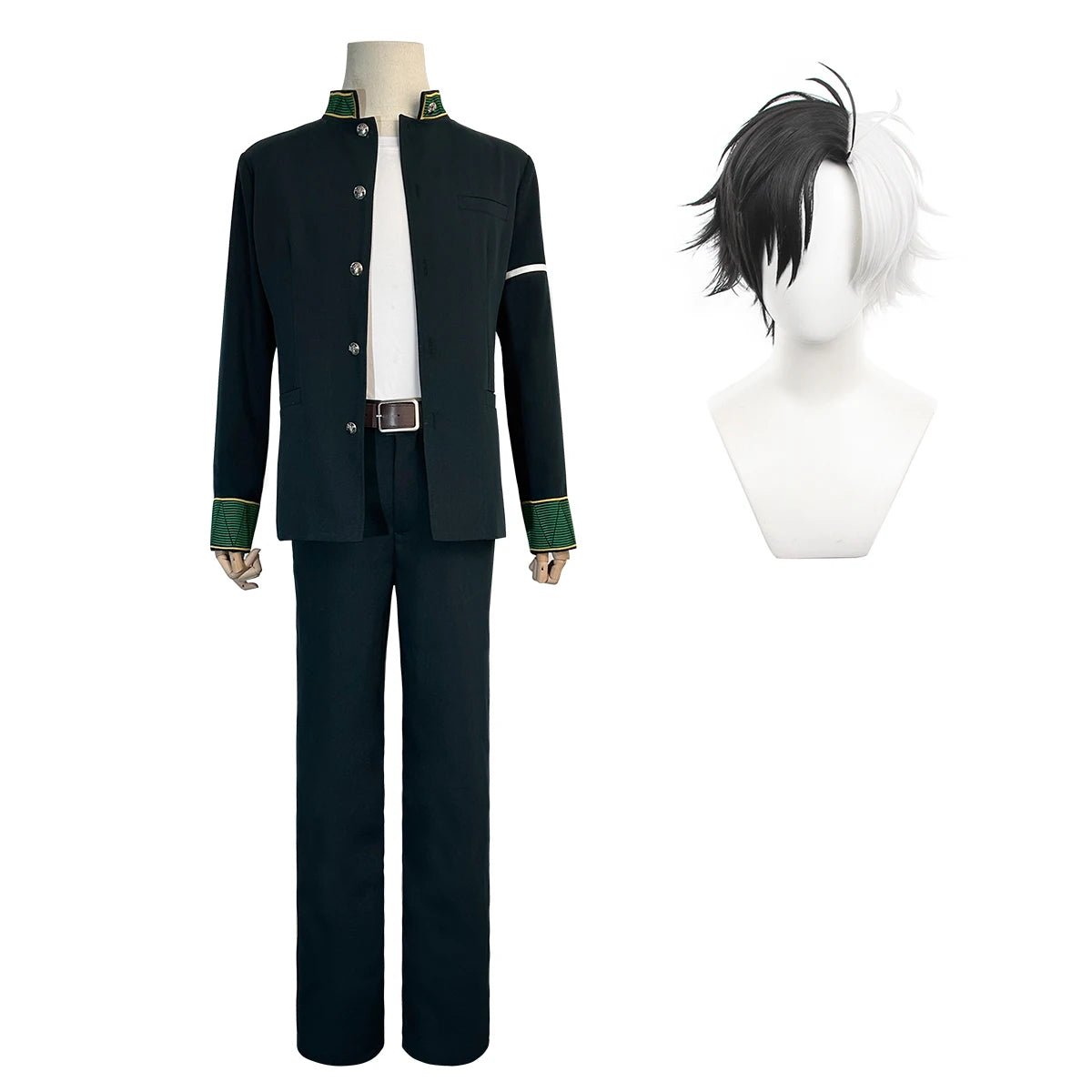 Fantasia de Cosplay Haruka Sakura de Wind Breaker - Peruca, Uniforme Escolar, Casaco, Calça e Camiseta Branca para Convenções - Estrela Cosplay