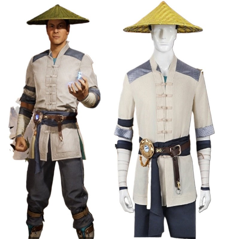 Traje de Cosplay Raiden Mortal Kombat | Fantasia de Carnaval e Halloween para Homens | Uniforme de Camisa e Calça - Estrela Cosplay