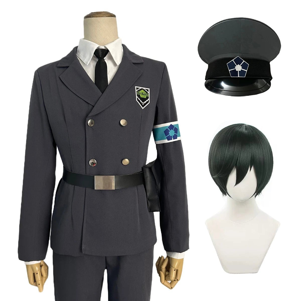 Traje de Cosplay Guarda da Exposição Blue Lock Anime - Rin Itoshi, Isagi, Bachira, Nagi, Chigiri, Reo, Barou, Kunigami com Peruca e Rede de Rosa - Estrela Cosplay