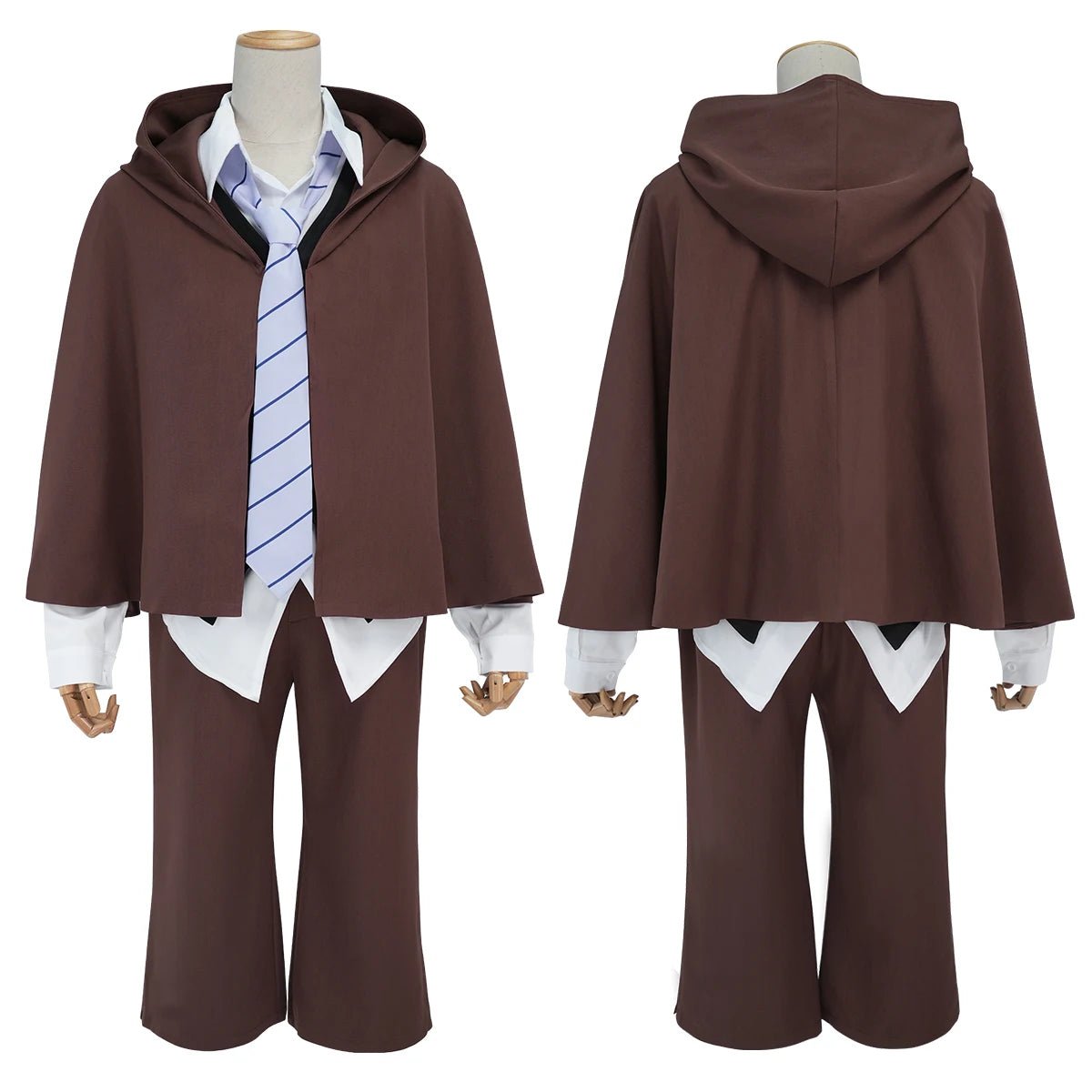 Fantasia de Cosplay Edogawa Rampo Bungo Anime - Capa, Calças Elásticas, Camisa, Colete, Gravata e Chapéu para Convenções, Halloween e Uso Diário - Estrela Cosplay