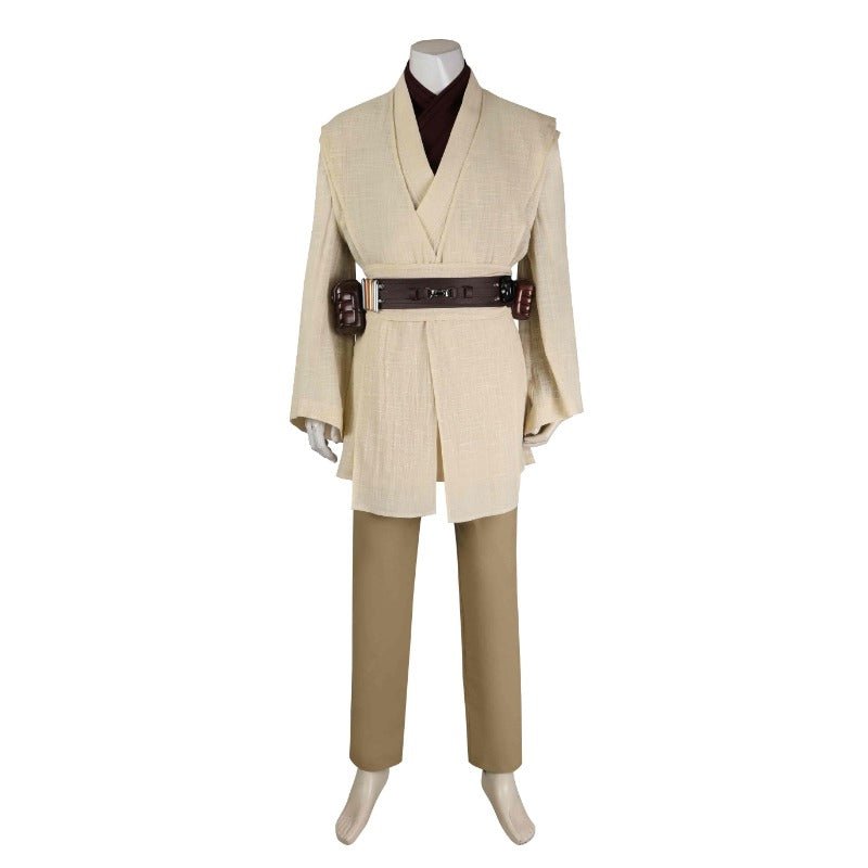 Traje de Cosplay de Obi-Wan Kenobi - Roupa de Jedi Conjunto Completo para Halloween e Festas - Estrela Cosplay