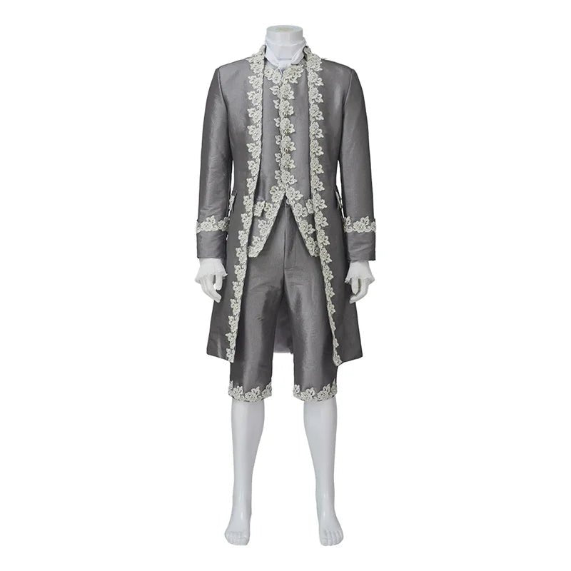 Traje Cosplay Rei George Medieval - Cinza Conjunto Completo para Halloween e Carnaval - Estrela Cosplay