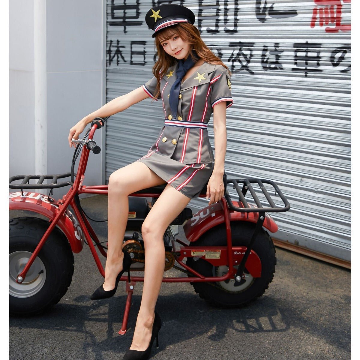 Fantasia de Cosplay Piloto e Policial Feminina - Uniforme de Roleplay Inspirado em Anime para Apresentações - Estrela Cosplay