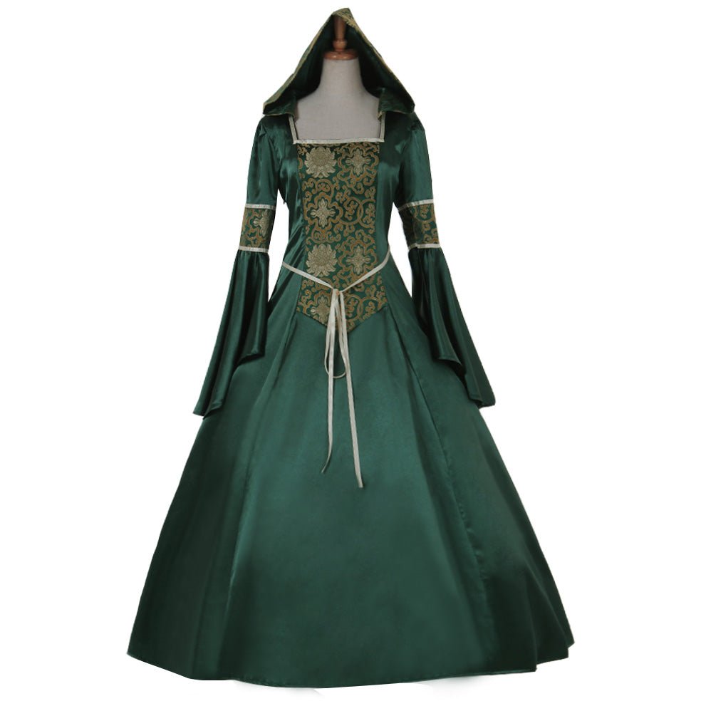 Vestidos de Baile Medievais Nobres para Adultas, Vestidos Vitorianos, Vestidos Góticos para Noite, Vestidos de Vampira Verde - Estrela Cosplay