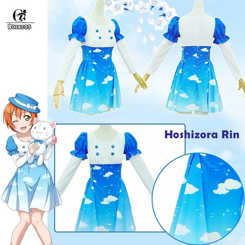 Fantasia Cosplay Lovelive Sky - Maki, Rin, Nico, Umi - Love Live Eli, Kotori, Hanayo, Nozomi - Vestido Lolita - Estrela Cosplay